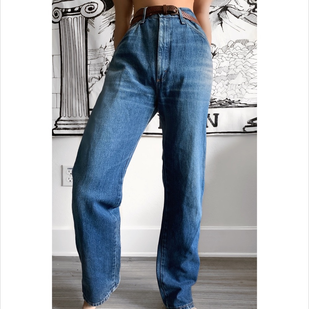 Vintage Blue Wash Rustler Jeans